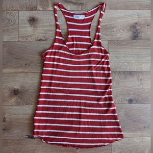 Red and white striped tank